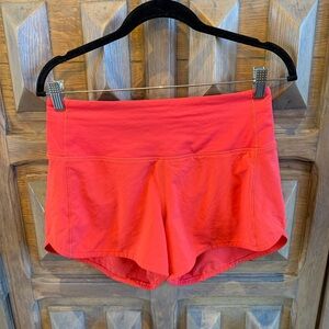 Lululemon speed up 4 inch Vibrant Red short, size 6